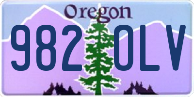 OR license plate 982OLV