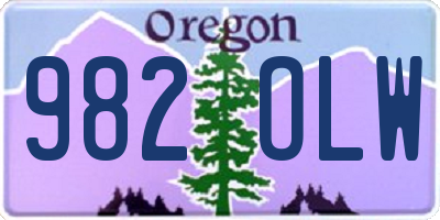 OR license plate 982OLW