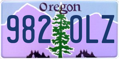 OR license plate 982OLZ