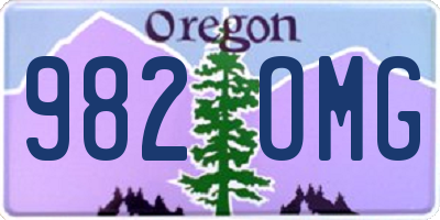 OR license plate 982OMG