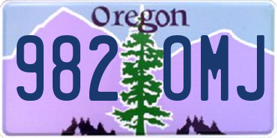 OR license plate 982OMJ