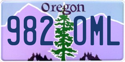 OR license plate 982OML