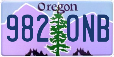 OR license plate 982ONB