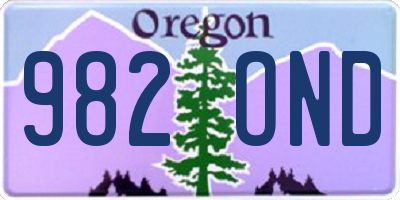 OR license plate 982OND