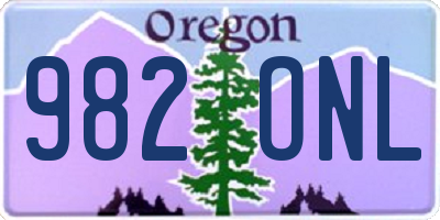 OR license plate 982ONL