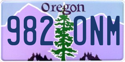 OR license plate 982ONM