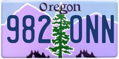 OR license plate 982ONN