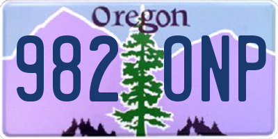 OR license plate 982ONP