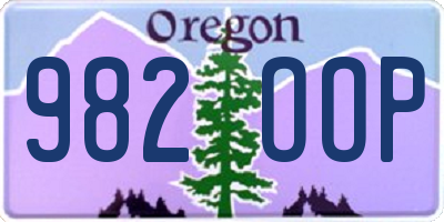 OR license plate 982OOP