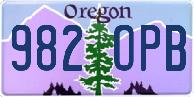 OR license plate 982OPB