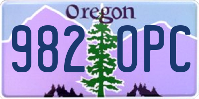 OR license plate 982OPC