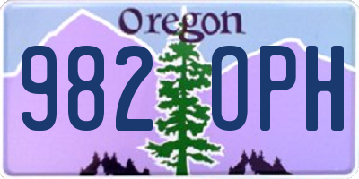 OR license plate 982OPH