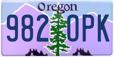 OR license plate 982OPK
