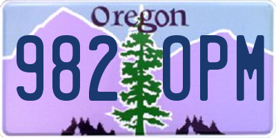 OR license plate 982OPM
