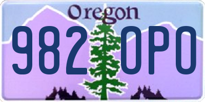 OR license plate 982OPO