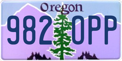 OR license plate 982OPP