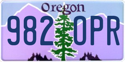 OR license plate 982OPR