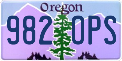 OR license plate 982OPS