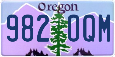 OR license plate 982OQM