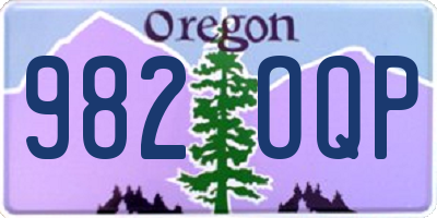 OR license plate 982OQP