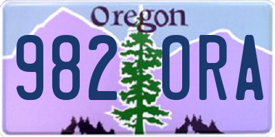 OR license plate 982ORA