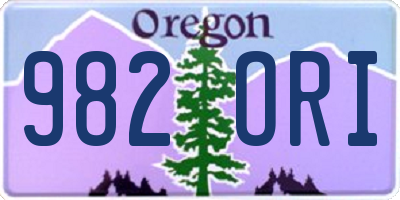 OR license plate 982ORI