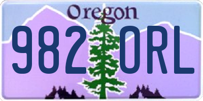OR license plate 982ORL