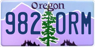OR license plate 982ORM