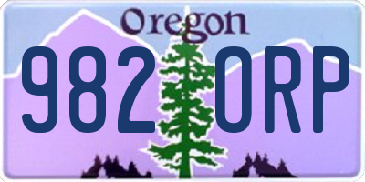 OR license plate 982ORP