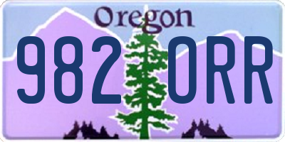 OR license plate 982ORR