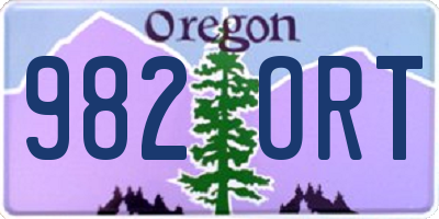 OR license plate 982ORT