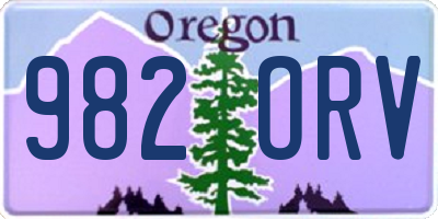 OR license plate 982ORV