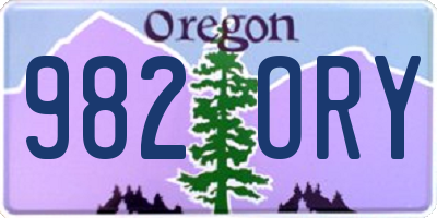 OR license plate 982ORY