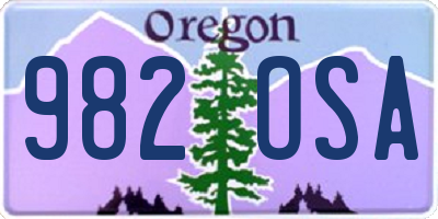 OR license plate 982OSA