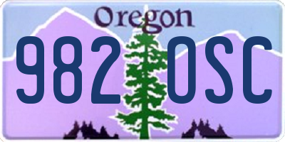 OR license plate 982OSC