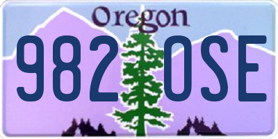 OR license plate 982OSE