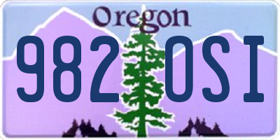 OR license plate 982OSI