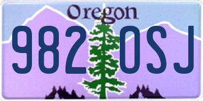 OR license plate 982OSJ