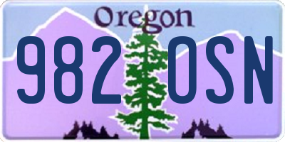 OR license plate 982OSN