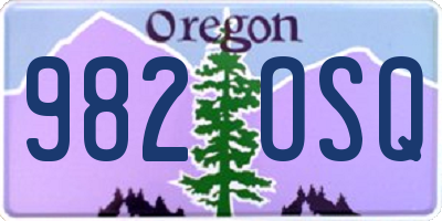 OR license plate 982OSQ