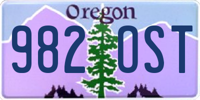 OR license plate 982OST