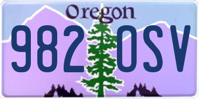 OR license plate 982OSV