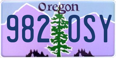 OR license plate 982OSY