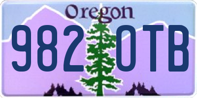 OR license plate 982OTB