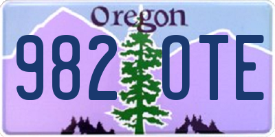 OR license plate 982OTE