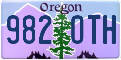 OR license plate 982OTH