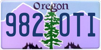 OR license plate 982OTI