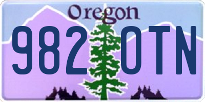 OR license plate 982OTN