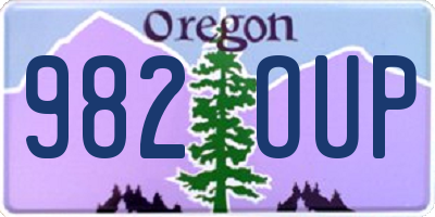 OR license plate 982OUP