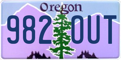 OR license plate 982OUT
